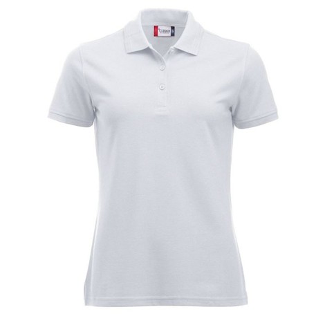 Polo en polycoton blanc femme