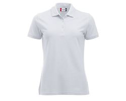 Polo en polycoton blanc femme