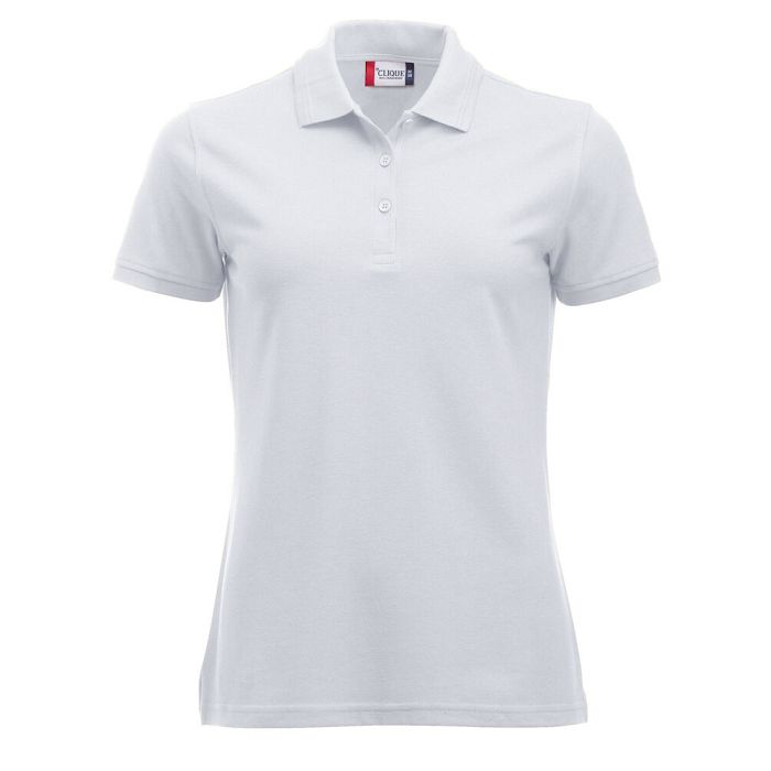  Polo en polycoton blanc femme