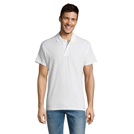  Polo blanc corporate homme