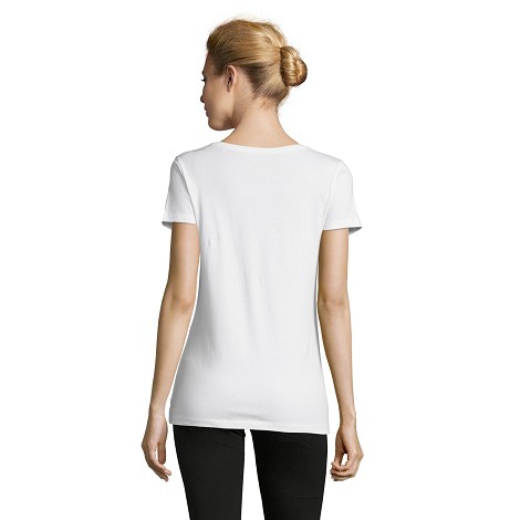 Tee-shirt personnalisé femme blanc coupe ajustée 155 g/m²