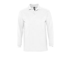 Polo homme manhes longues publicitaire blanc