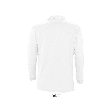 Polo homme manhes longues publicitaire blanc