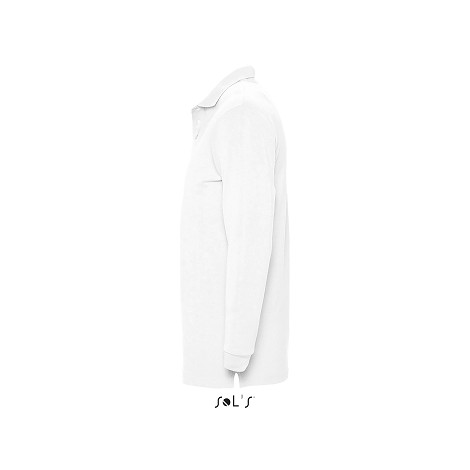 Polo homme manhes longues publicitaire blanc