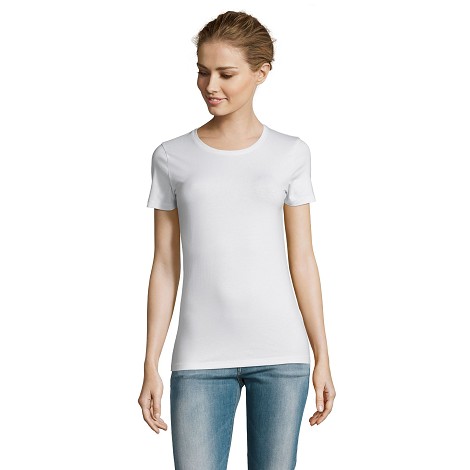 Tee-shirt stetch femme blanc 190 g/m²