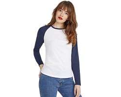 Tee-shirt manches longues bicolore femme
