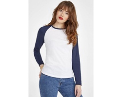 Tee-shirt manches longues bicolore femme