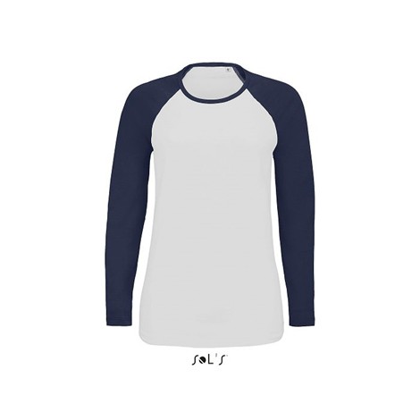 Tee-shirt manches longues bicolore femme