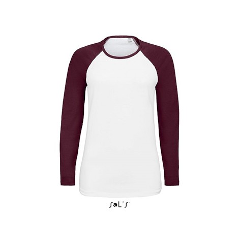 Tee-shirt manches longues bicolore femme