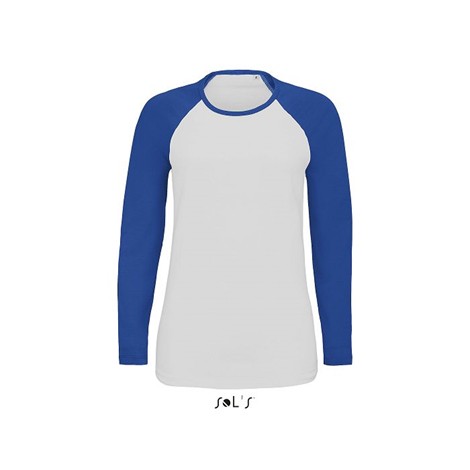Tee-shirt manches longues bicolore femme
