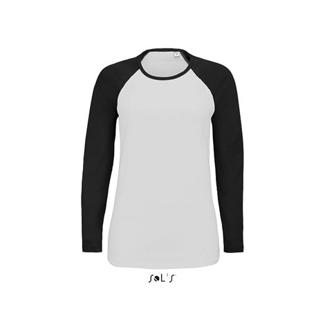Tee-shirt manches longues bicolore femme