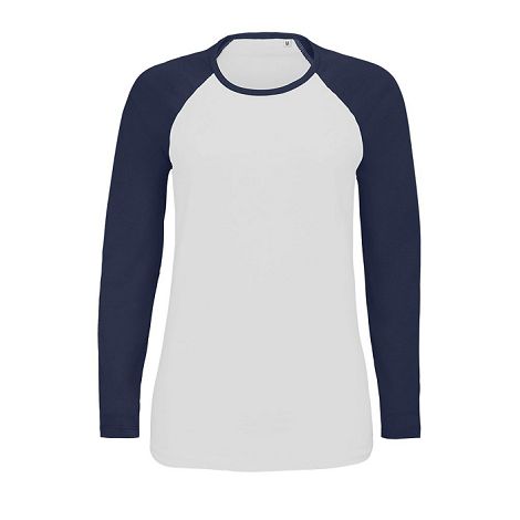 Tee-shirt manches longues bicolore femme