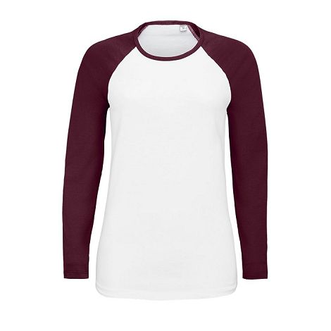 Tee-shirt manches longues bicolore femme