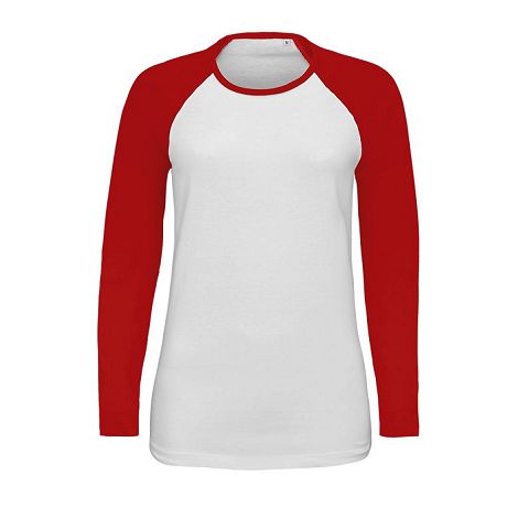 Tee-shirt manches longues bicolore femme