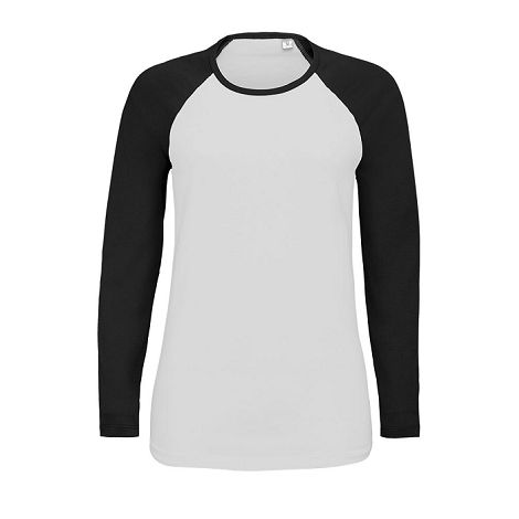 Tee-shirt manches longues bicolore femme