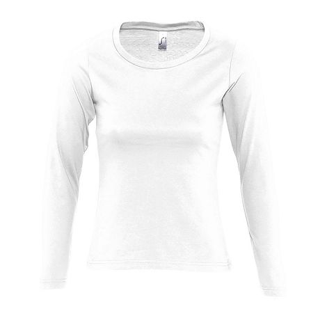 Tee-shirt blanc manches longues femme