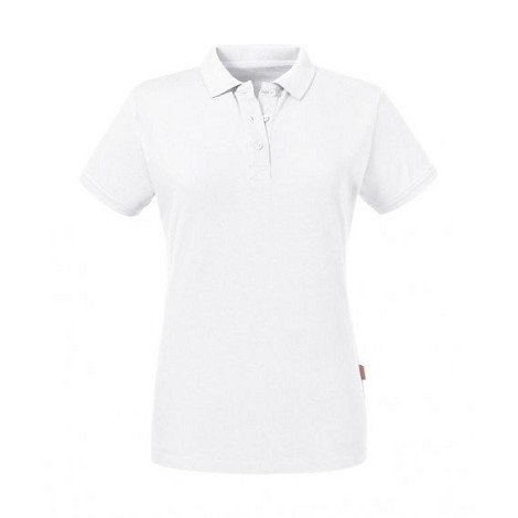 Polo piqué femme manches courtes blanc