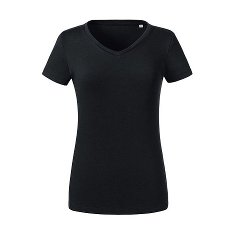Tee-shirt col V femme couleur