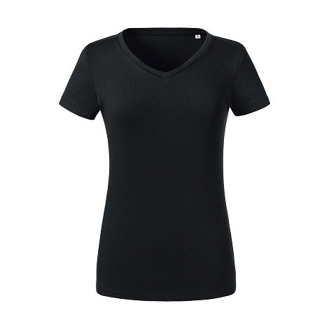 Tee-shirt col V femme couleur