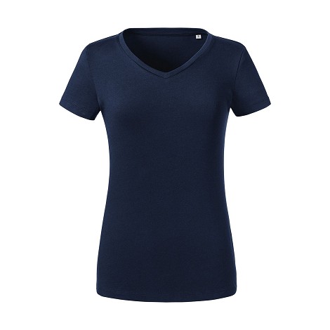 Tee-shirt col V femme couleur