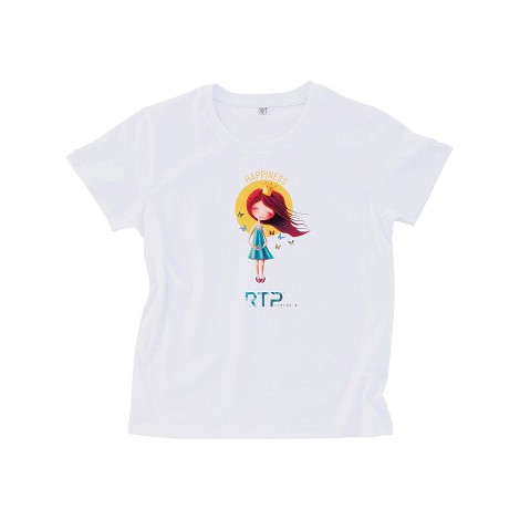 Tee-shirt bio blanc pour impression quadri 145 g/m²