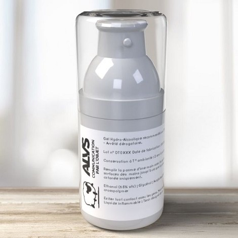 Gel promotionnel hydro-alcoolique en flacon à pompe 50 ml