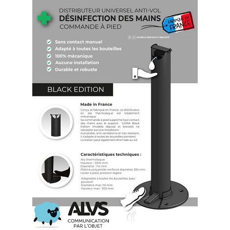 Distributeur de gel sur pied