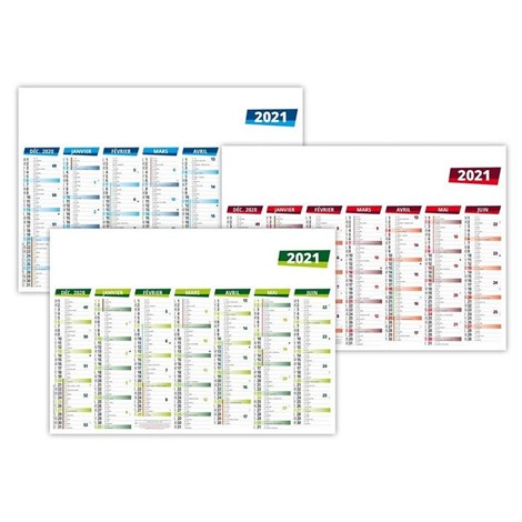 Calendrier bancaire 2021 petite taille