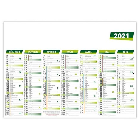 Calendrier bancaire 2021 petite taille
