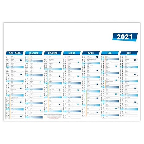 Calendrier bancaire 2021 premier prix petite taille