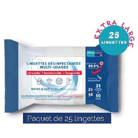 Lingettes désinfectantes en paque de 50