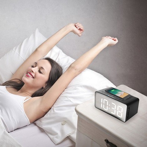 Enceinte radio réveil bluetooth