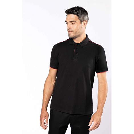 Polo contasté manches courtes homme