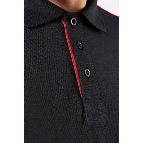 Polo contasté manches courtes homme