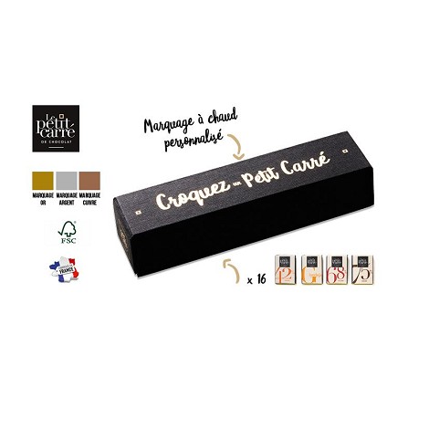  Coffret contenant 16 carrés de chocolat