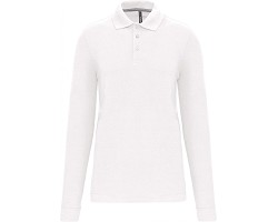 Polo manches longues homme blanc