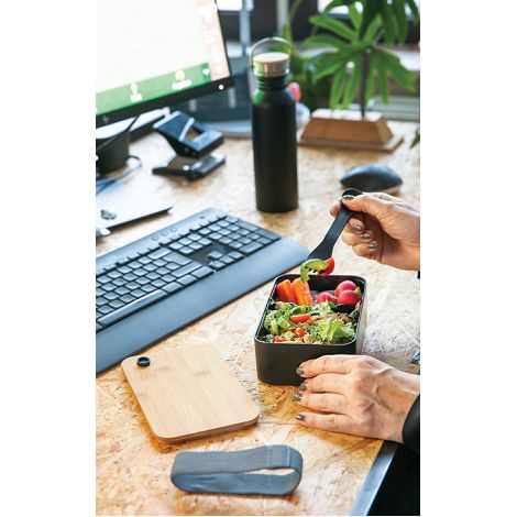 Boîte à Lunch en PP avec couvercle en bambou et cuichette