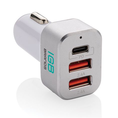 30W Chargeur voiture rapide triple sortie