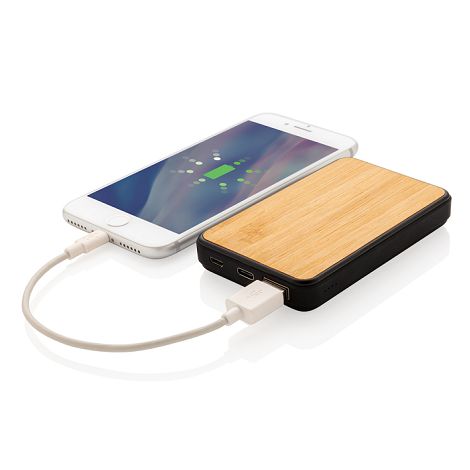 Batterie de secours de poche 5000 mAh en bambou