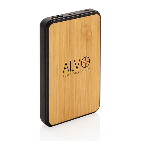 Batterie de secours de poche 5000 mAh en bambou