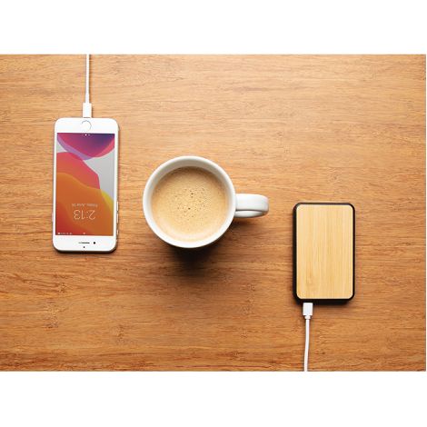 Batterie de secours de poche 5000 mAh en bambou