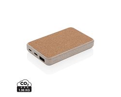 Powerbank 5000 mAh en fibre de paille de blé et liège