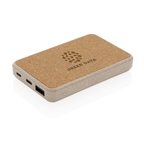  Powerbank 5000 mAh en fibre de paille de blé et liège