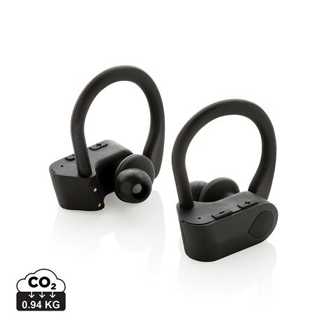 Ecouteurs sport TWS dans son boitier de charge