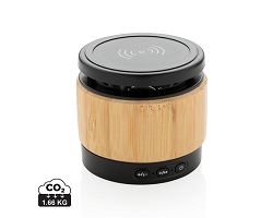 Enceinte 3W avec chargeur à induction en bambou