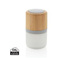 Enceinte 3W en bambou avec lumière d'ambiance