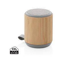 Enceinte sans fil 3W en bambou et tissu