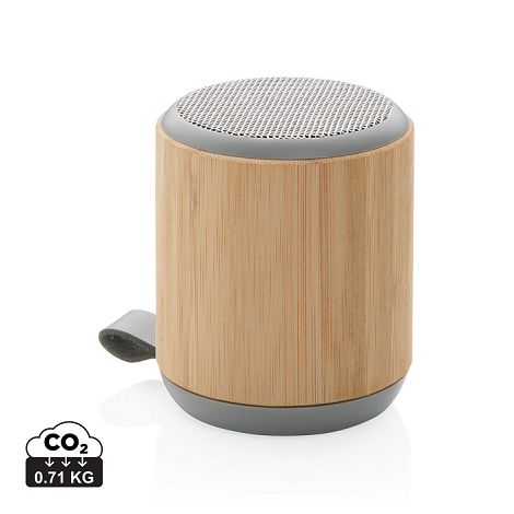  Enceinte sans fil 3W en bambou et tissu