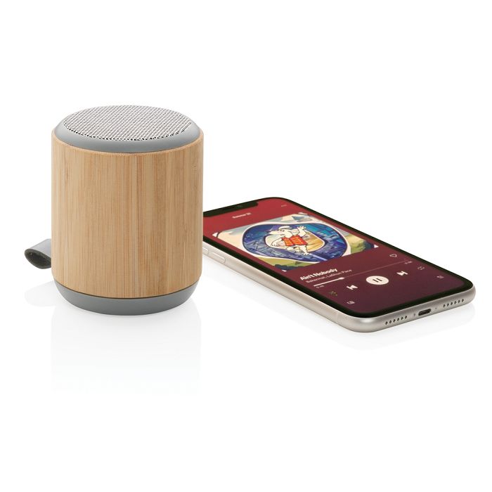  Enceinte sans fil 3W en bambou et tissu