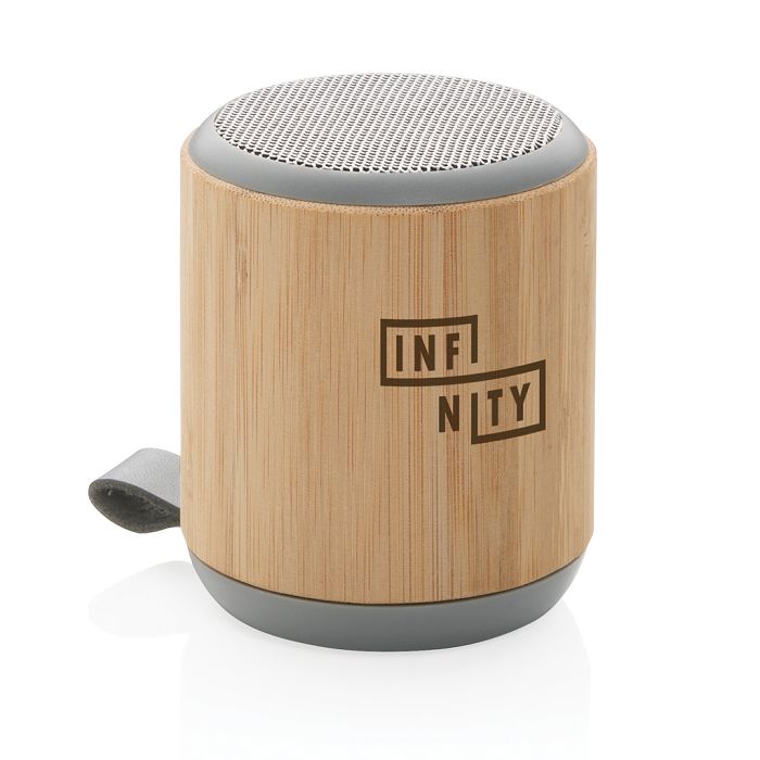  Enceinte sans fil 3W en bambou et tissu